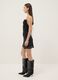 Black mini dress in stretch fabric with rhinestones_3