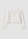 White fitted pure cotton knitted cardigan for baby girl_1