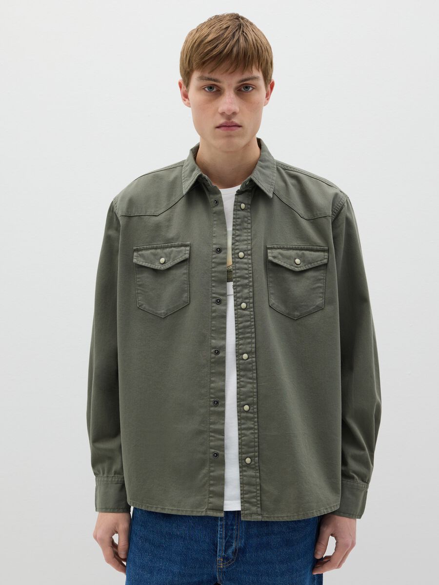 Cowboy shacket in cotton_0