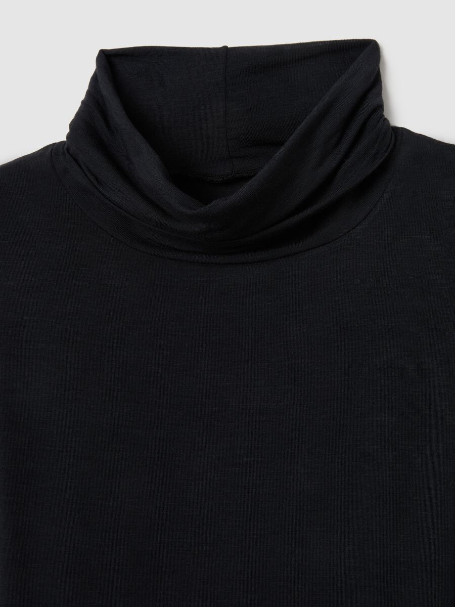 Black Regular Fit Turtleneck Jumper_5