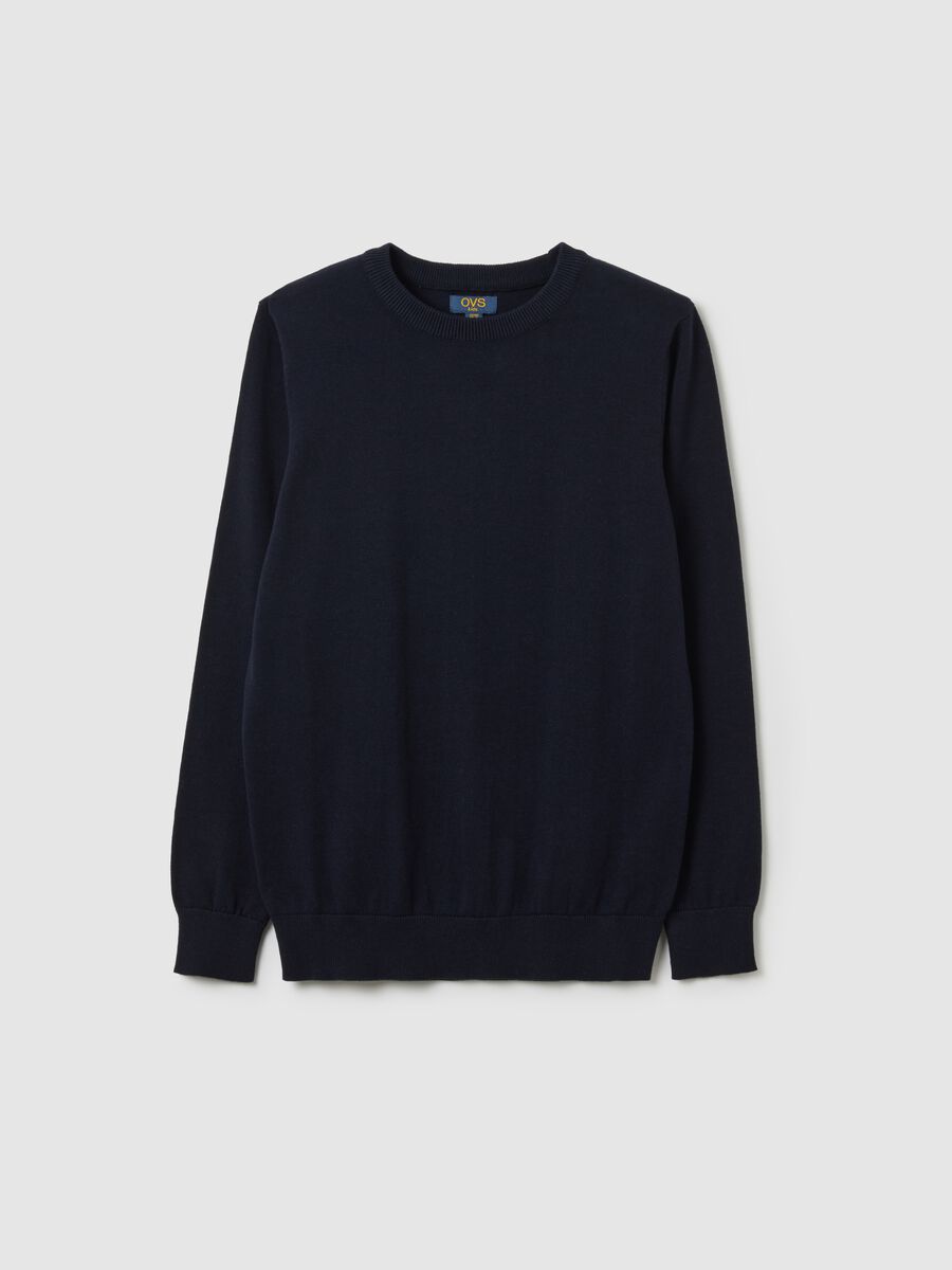 Boys' Pure Cotton Black Regular Fit Sweater_0