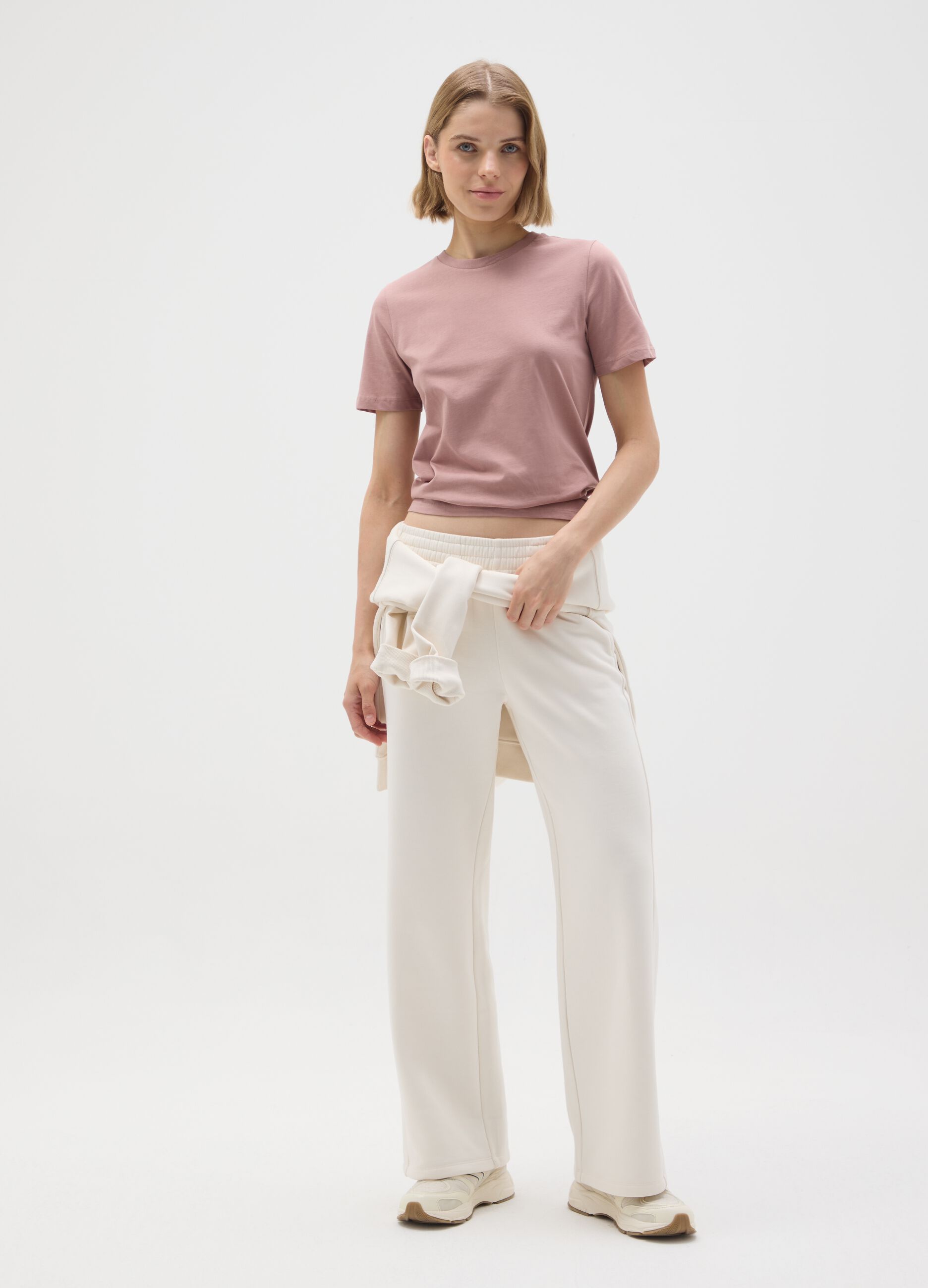 Pink regular fit pure cotton t-shirt