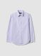 Blue poplin shirt with red stripes, regular fit_4