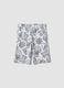 White pure cotton all-over print shorts for boys, regular fit_0