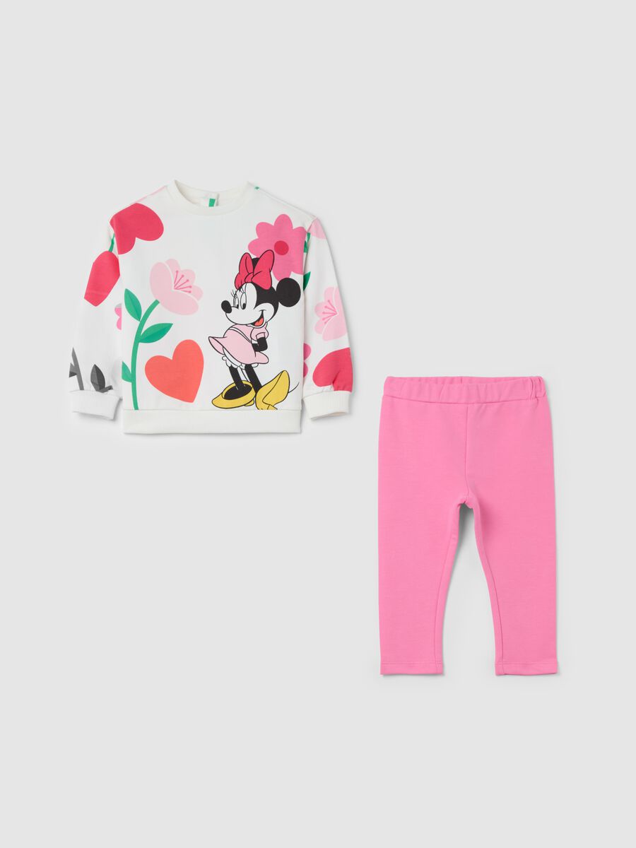 Stretch cotton jogging set with Minnie Mouse print_0