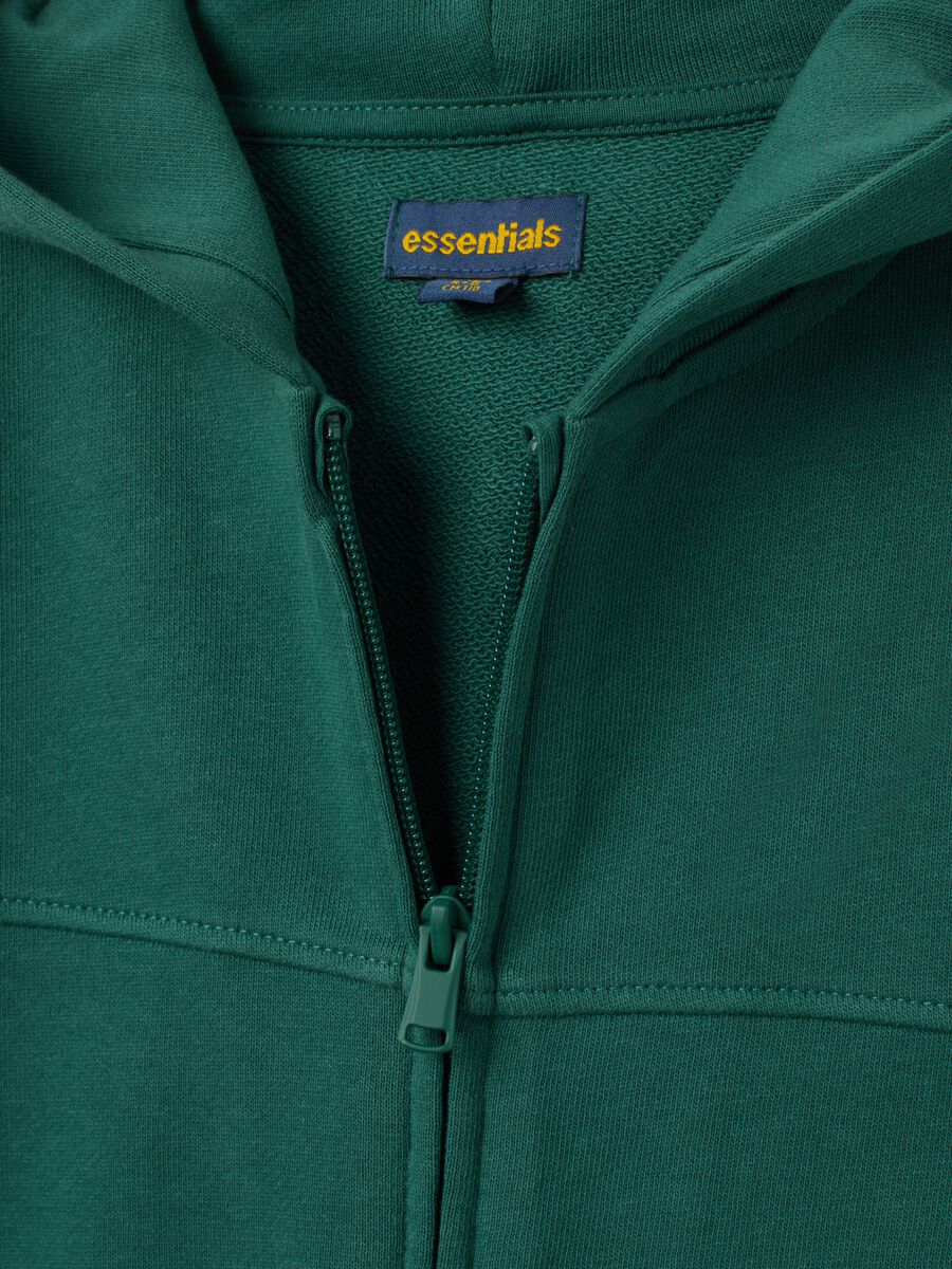 Felpa da bambino in puro cotone verde regular fit_2