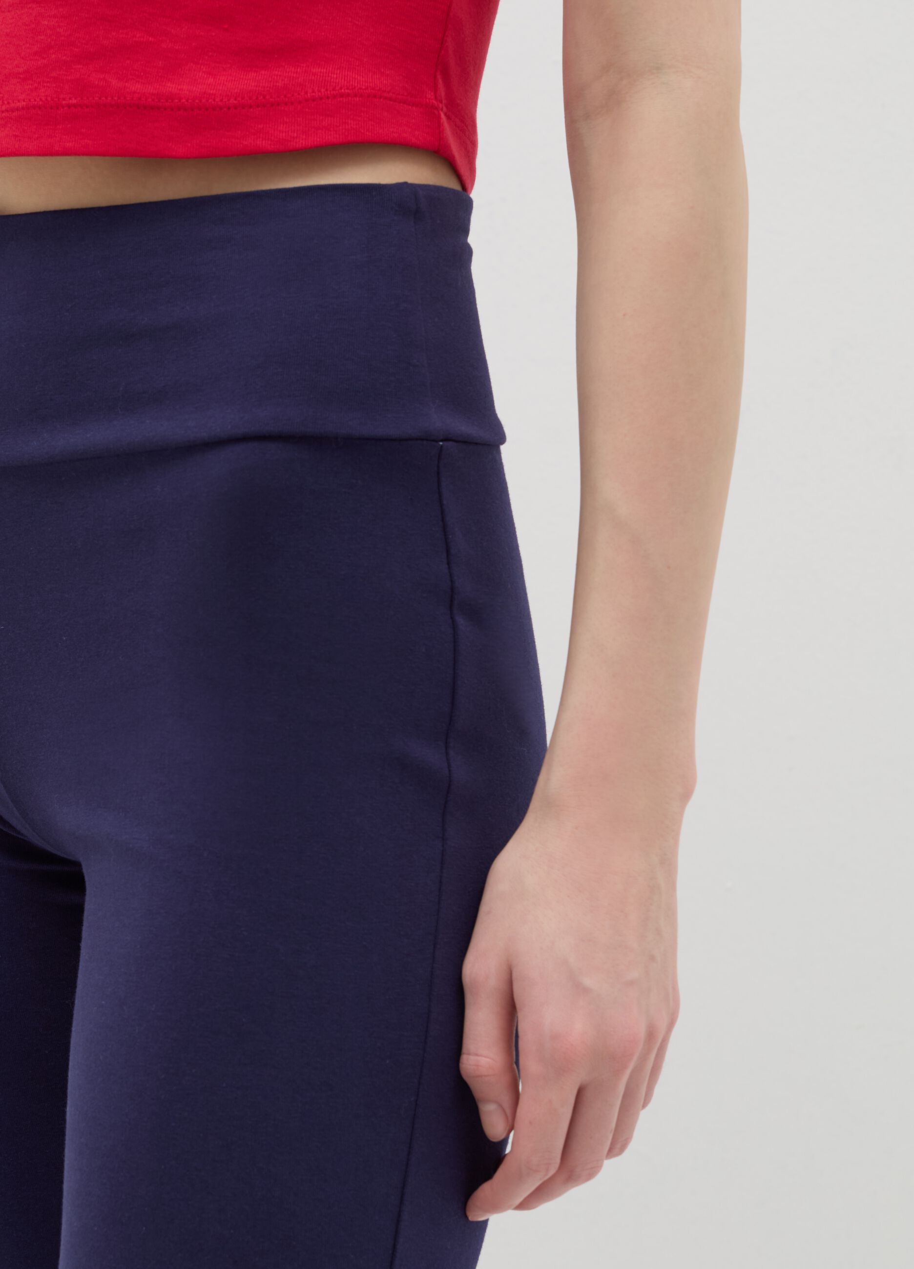Flare-fit leggings in stretch cotton