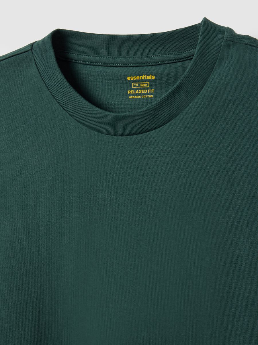 Green pure cotton relaxed fit t-shirt_5