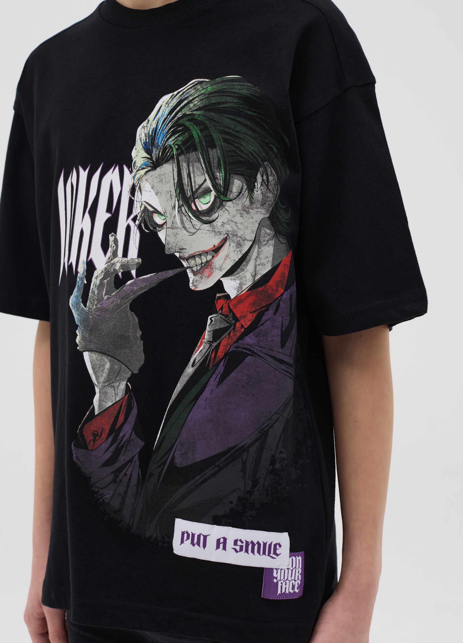 Cotton T-shirt with The Joker print