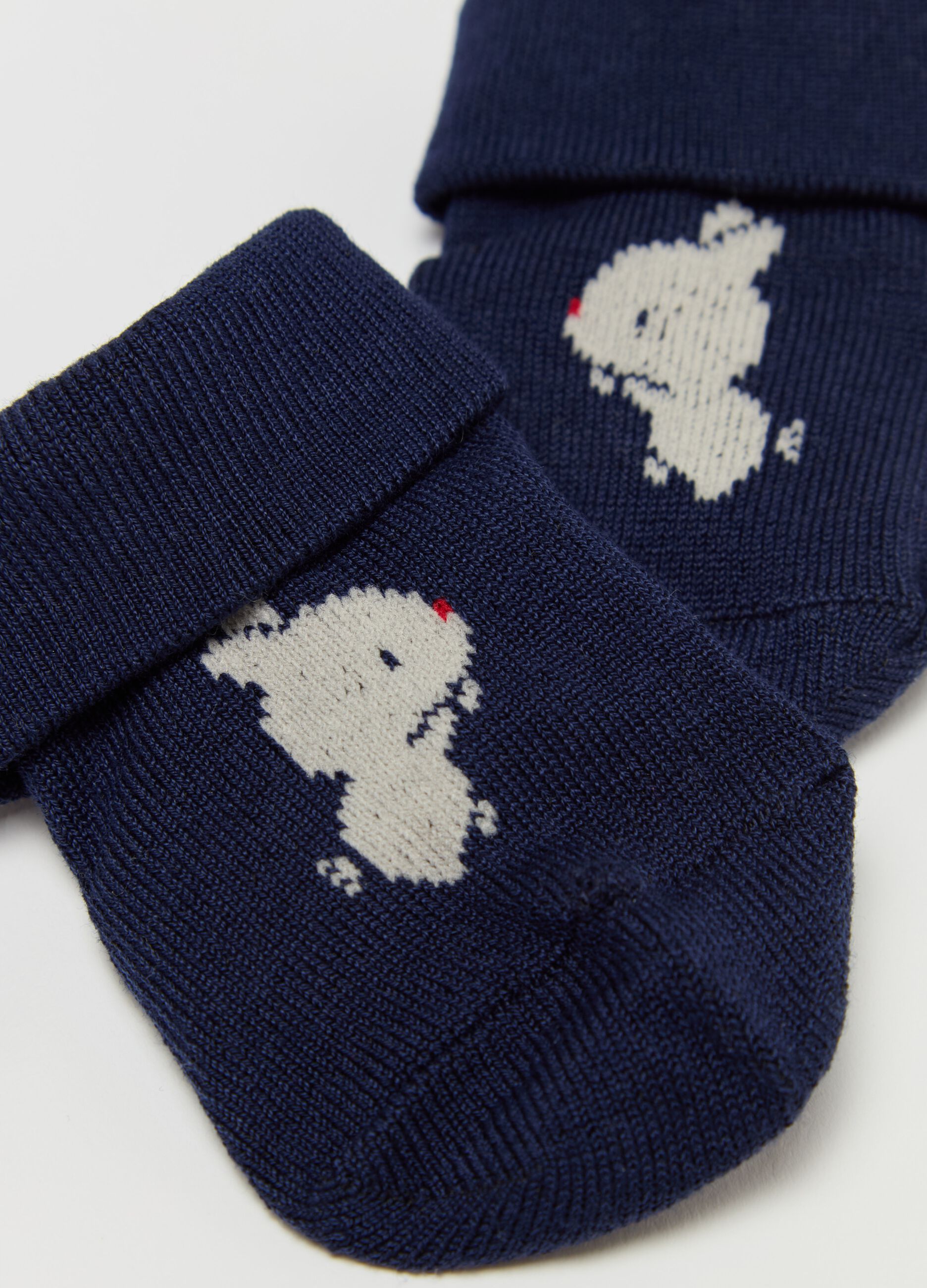 Two-pair pack short socks with animals design
