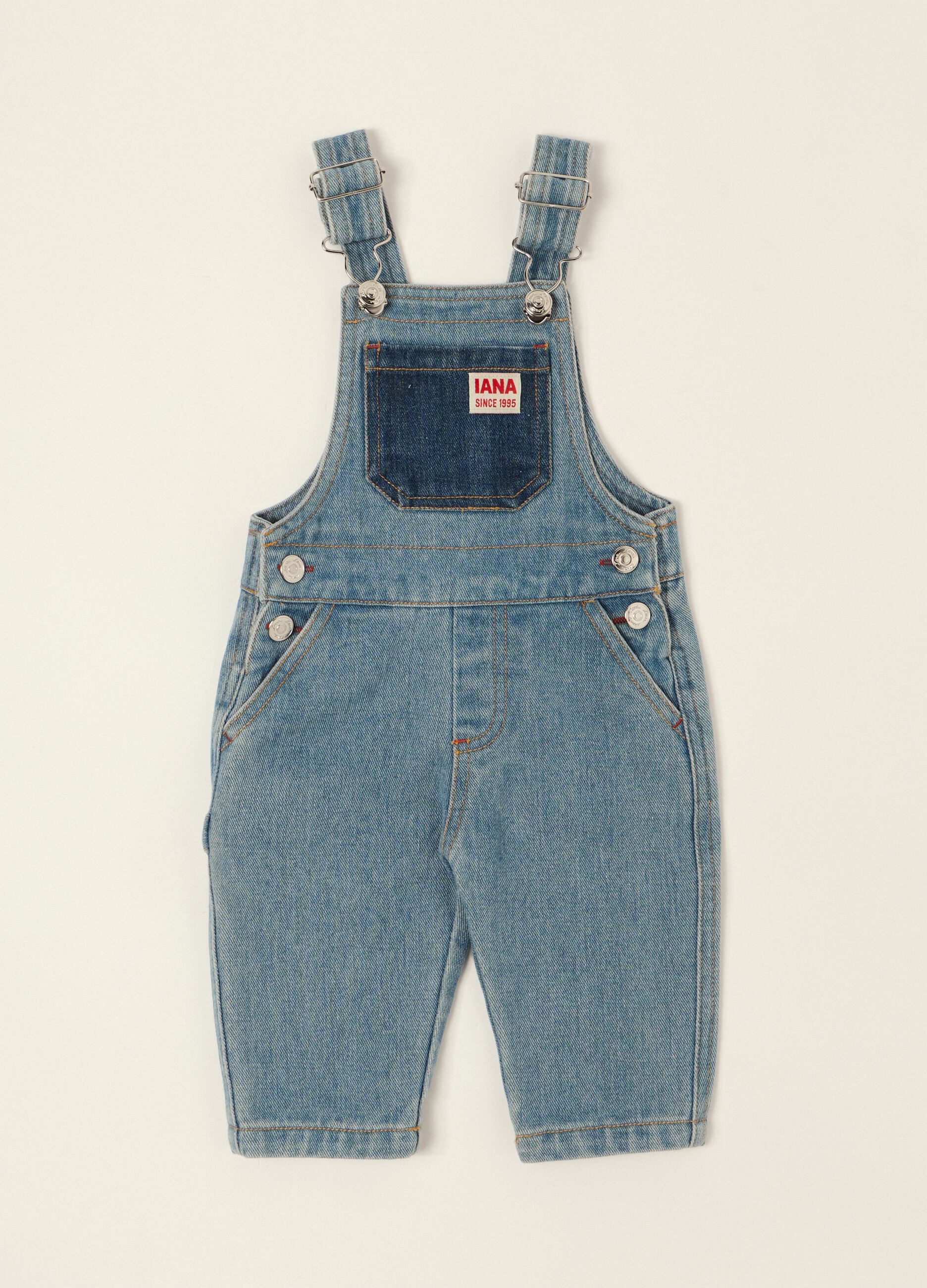 Baby viscose-blend denim dungarees