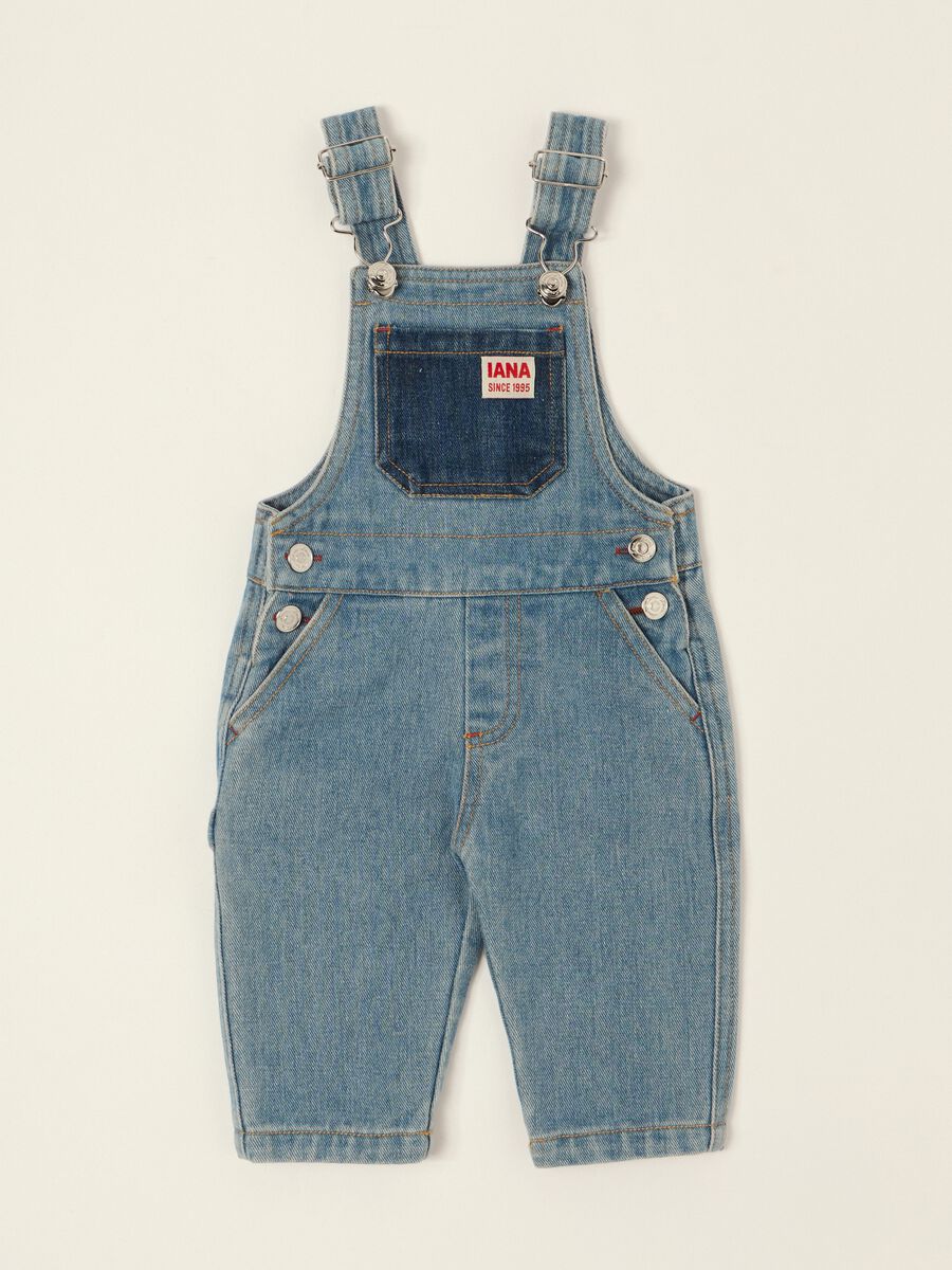 Baby viscose-blend denim dungarees_0