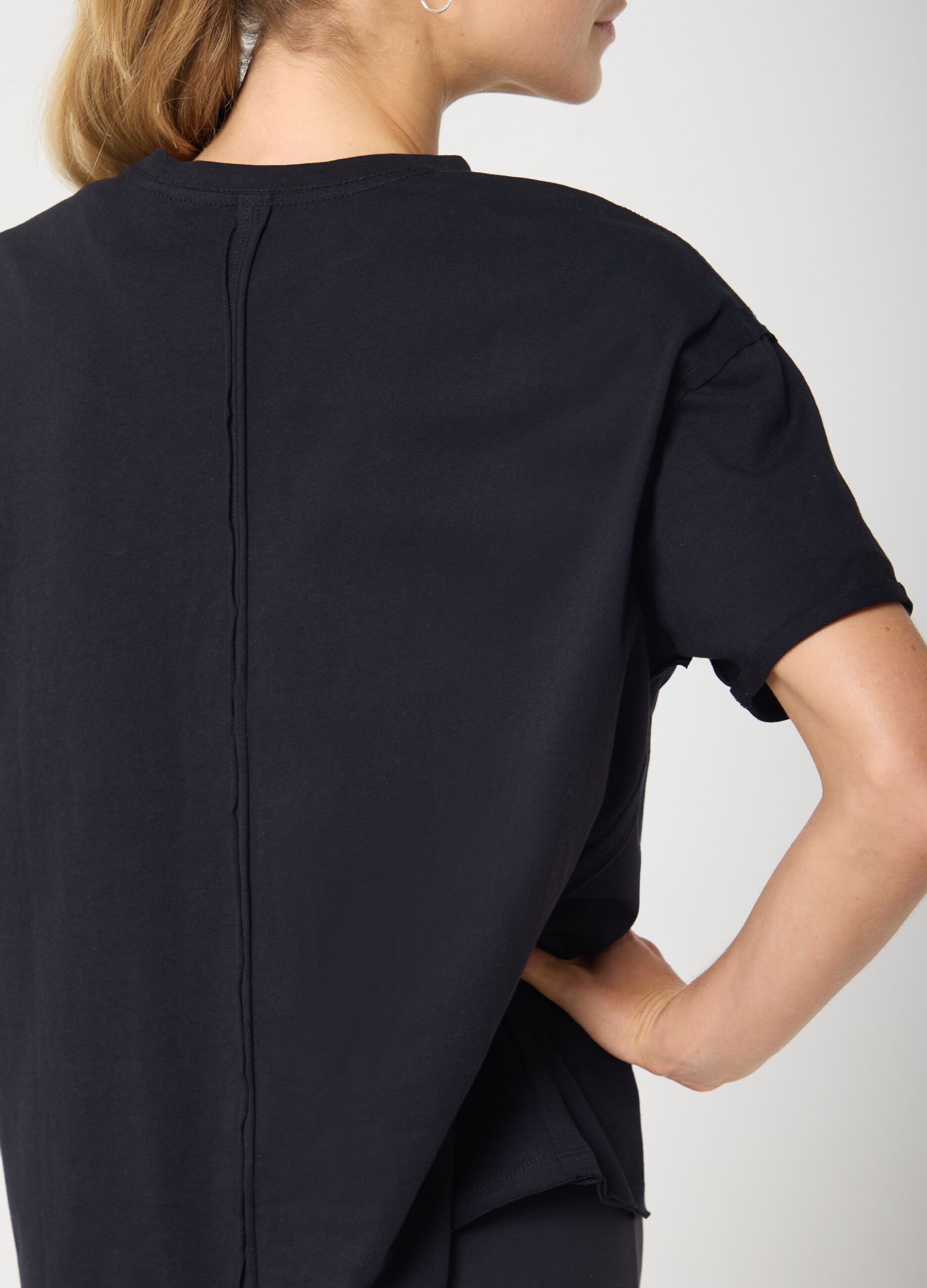 Black sports cotton T-shirt ALTAVIA STUDIO