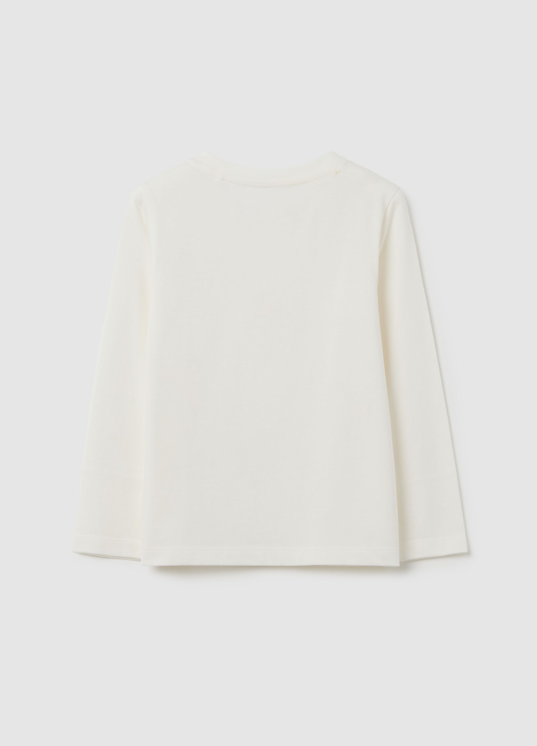 Girl's white pure cotton T-shirt regular fit