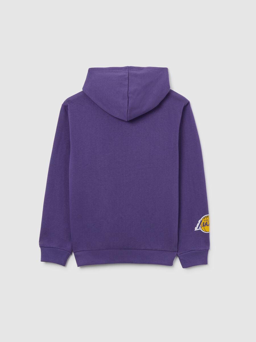 Felpa viola Lakers da ragazzo in misto cotone vestibilità oversize_1
