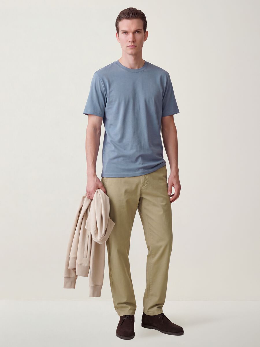 T-shirt The Iconic Tee blu in puro cotone a maniche corte relaxed fit_1