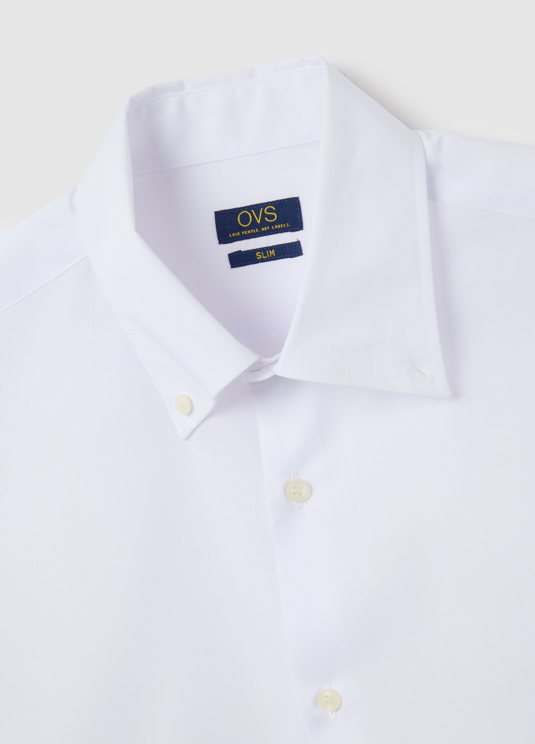 Camicia in misto cotone bianca slim fit easy iron