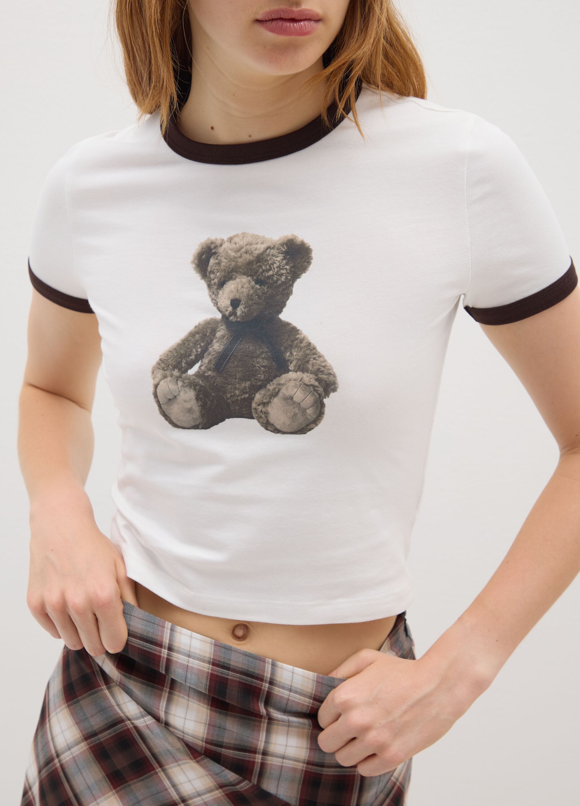 Women's White Stretch Cotton T-Shirt