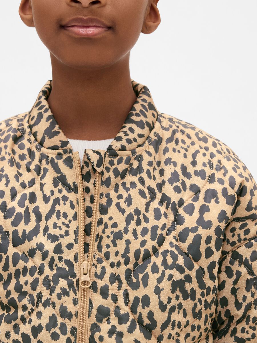 Beige Leopard Print Bomber Jacket_3