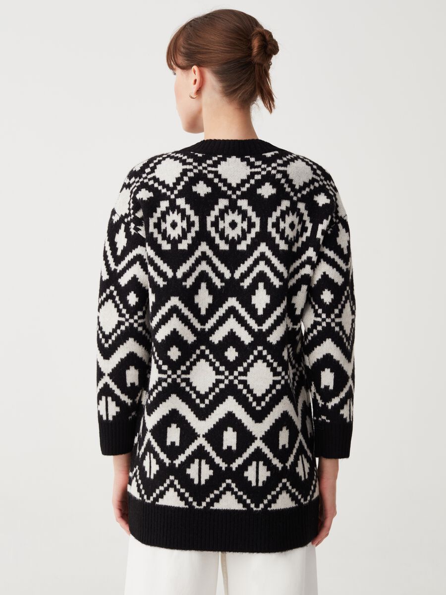 Abito corto con motivo norvegese jacquard_2