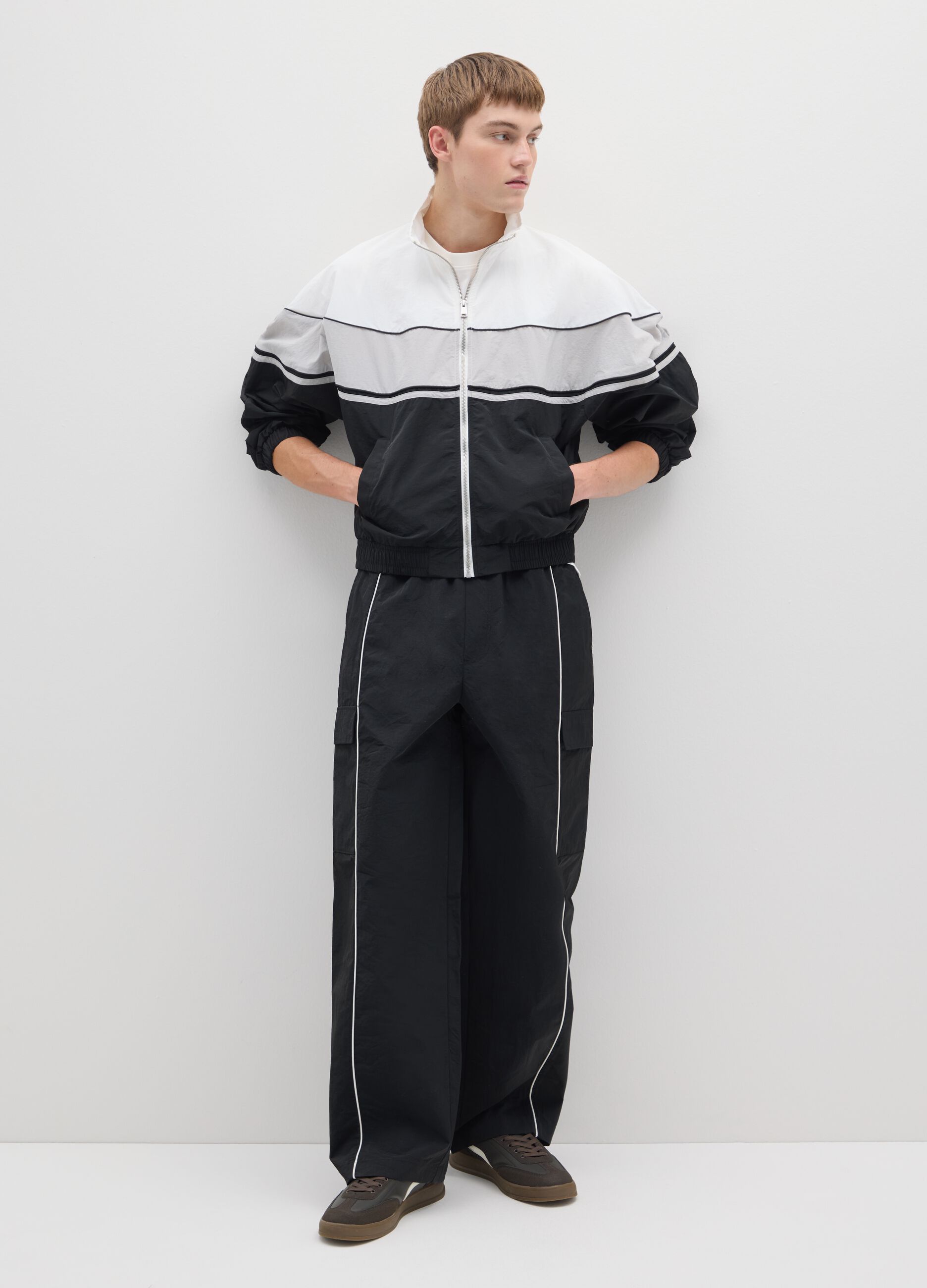 Black regular fit trousers