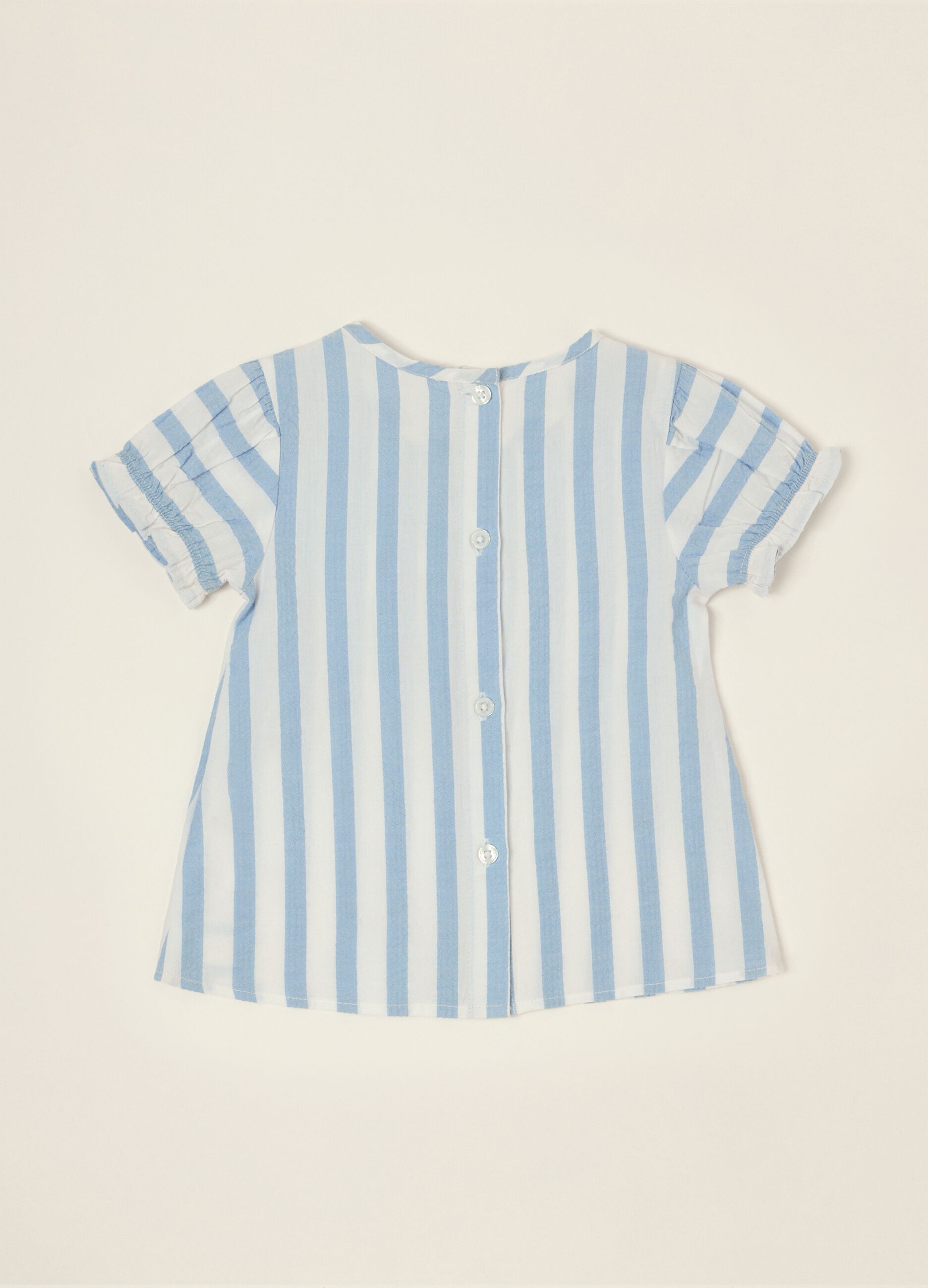 Blue striped pure cotton baby top