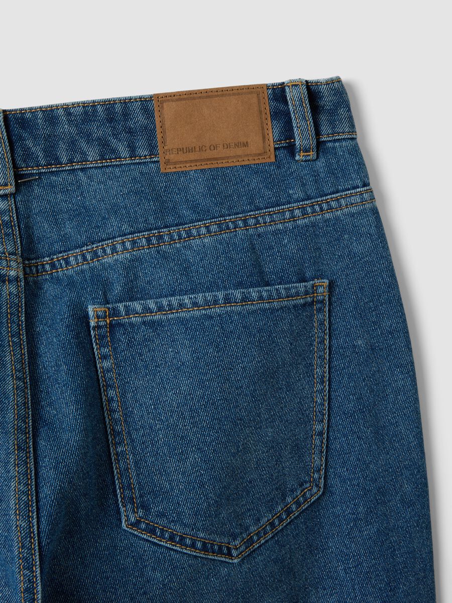 Blue denim jeans in cotton and viscose blend, regular fit_1