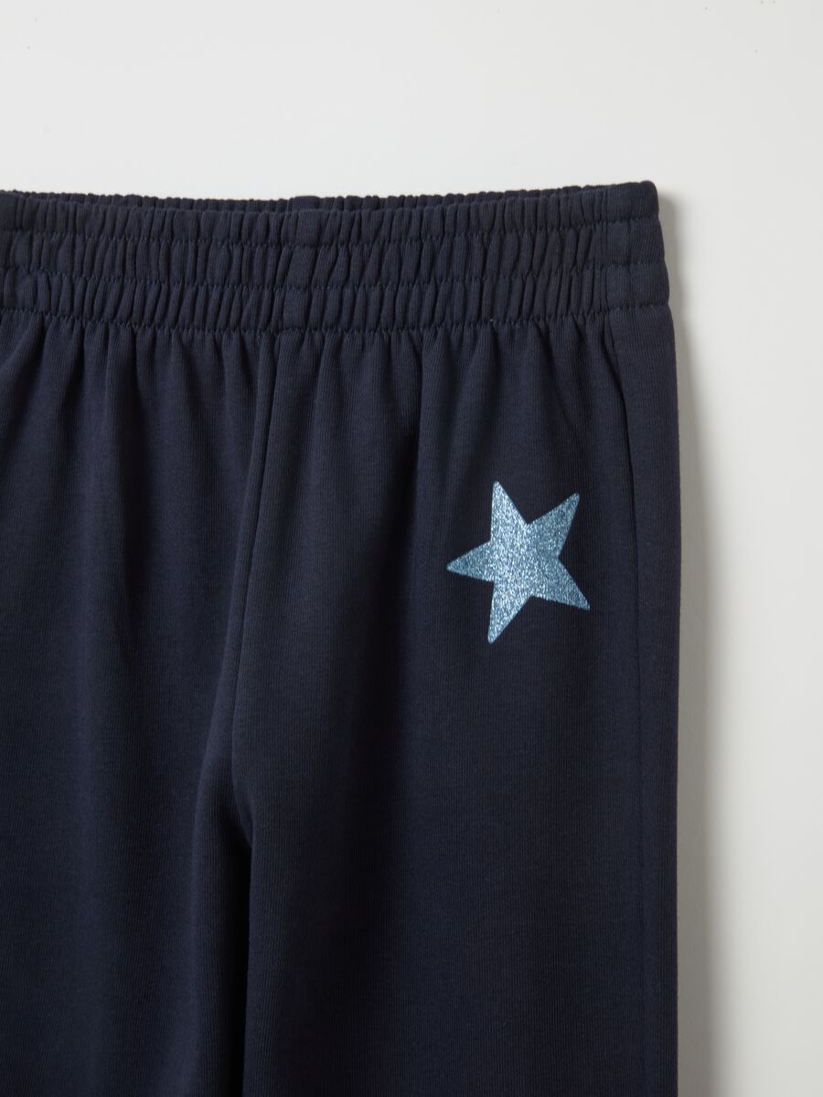 Joggers with elasticated trims and star print_2