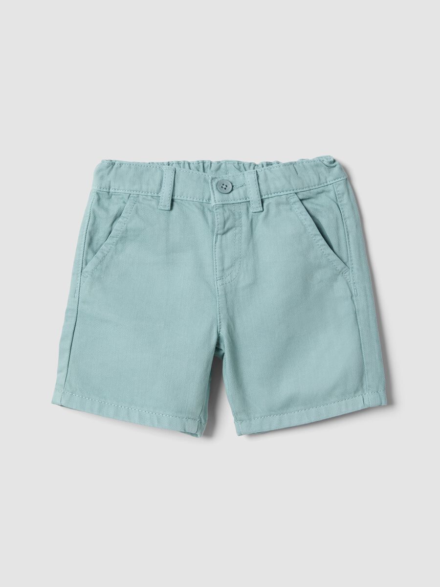 Shorts in puro cotone azzurri da bimbo regular fit_0