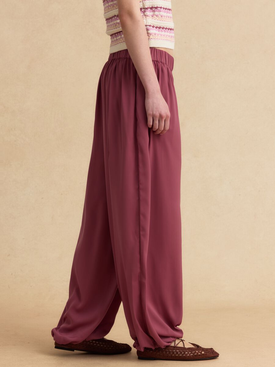 Pantaloni jogger rosa relaxed fit con vita elasticizzata_3