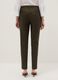 Brown stretch cotton satin trousers regular fit_2