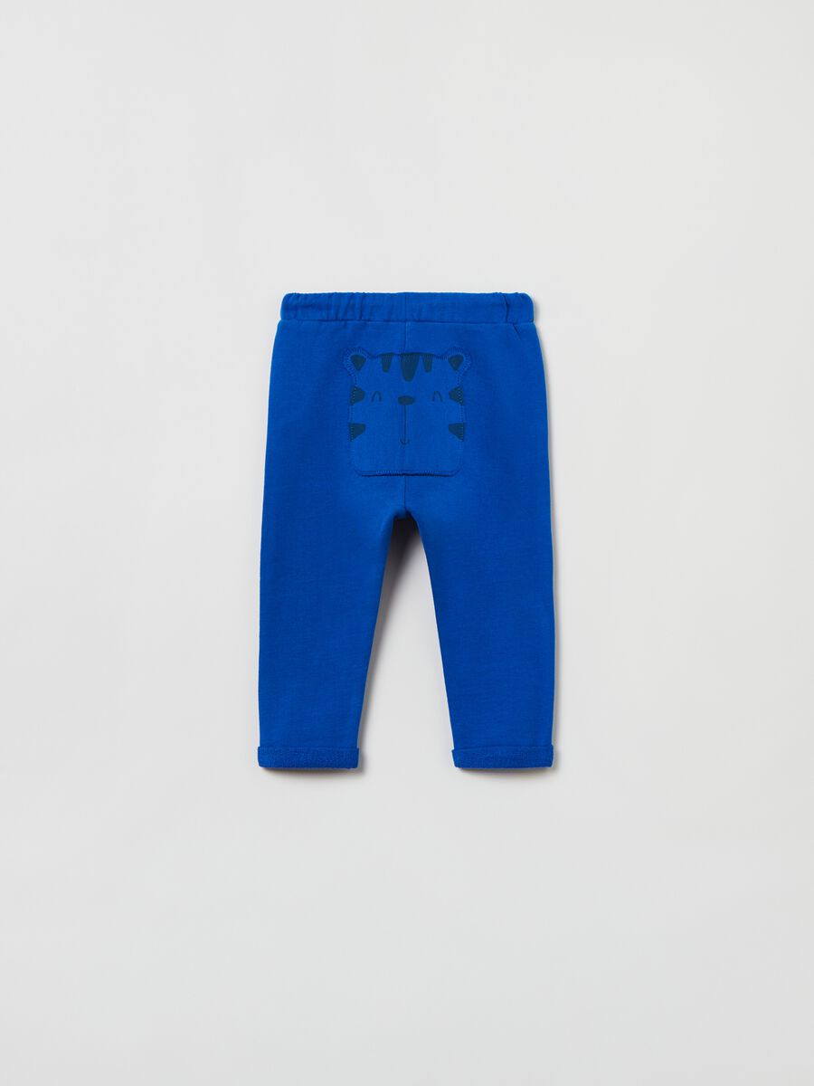 Lightweight plush joggers with tiger cub patch_1
