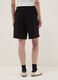 Black cotton-blend regular-fit shorts with elasticated waist_2