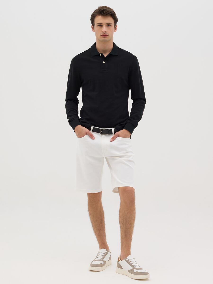 White Elastic Ovs Denim Shorts_0