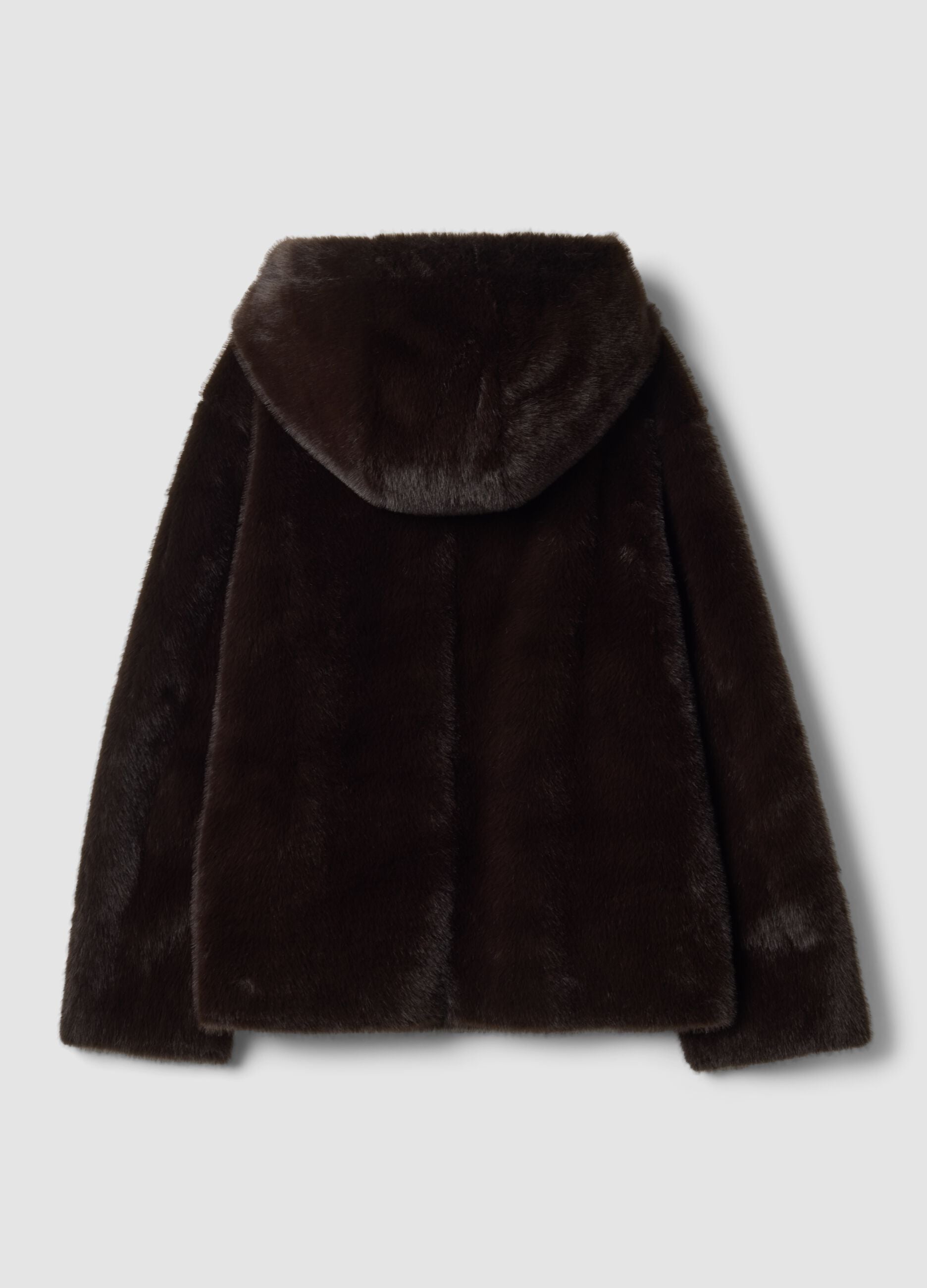 Brown regular-fit hooded jacket