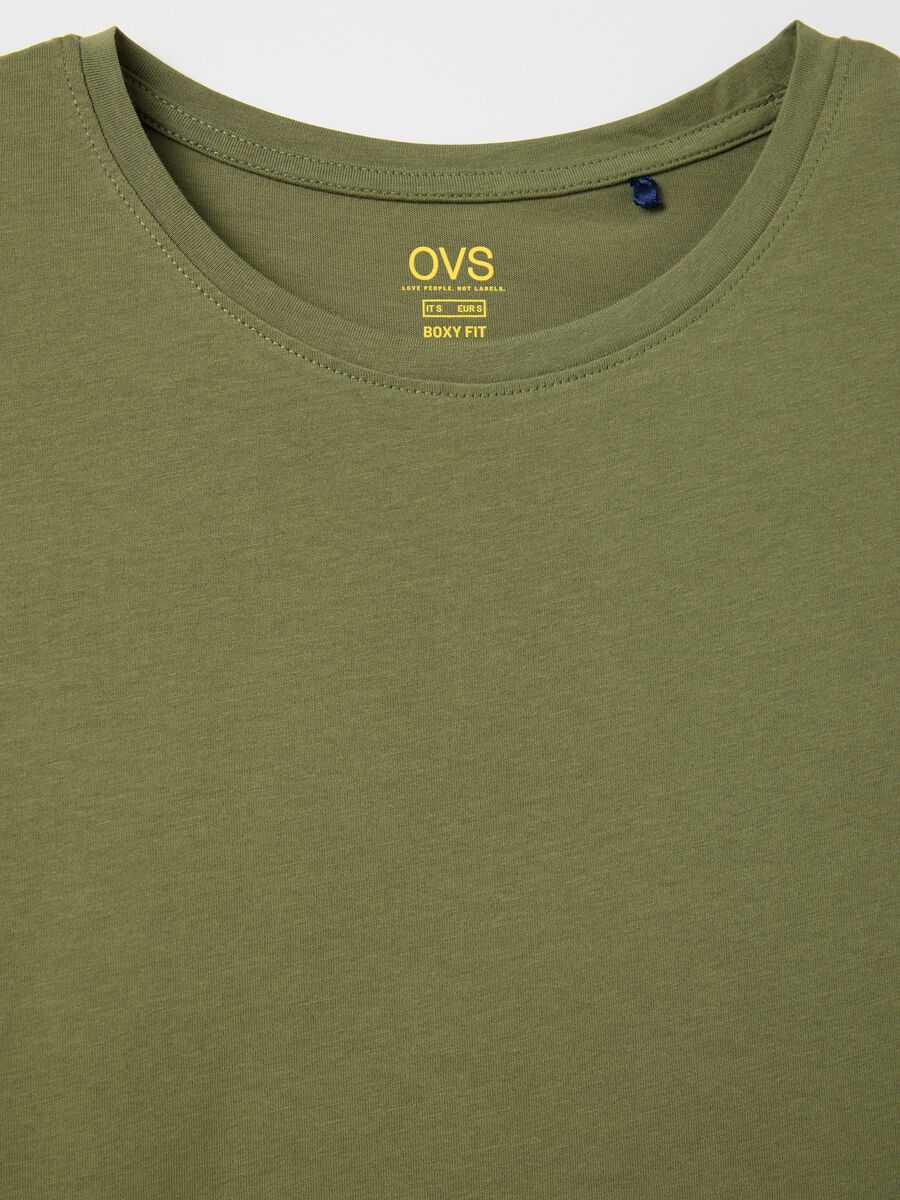 Green boxy-fit T-shirt in cotton_5