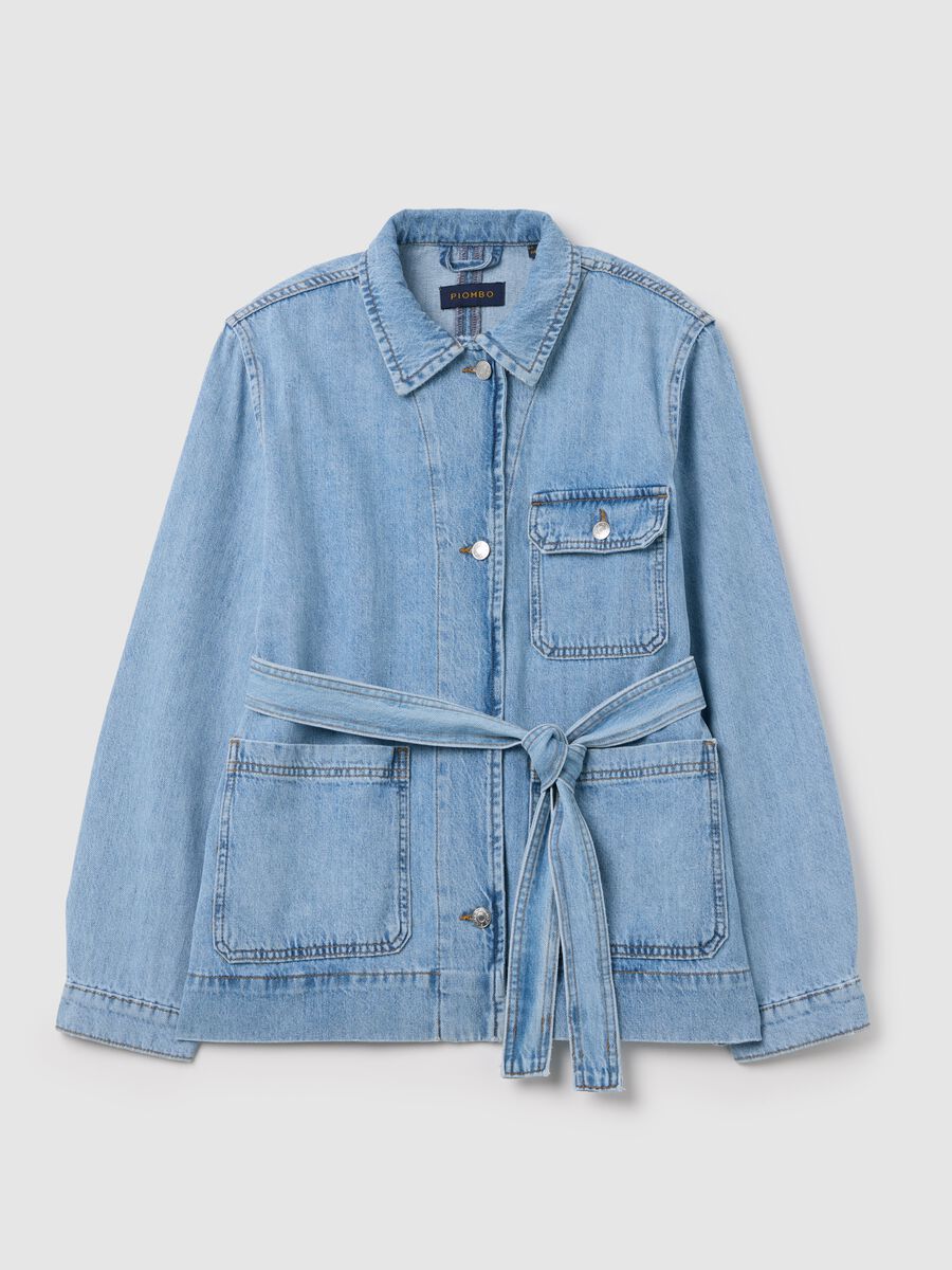 Denim shacket with belt_4