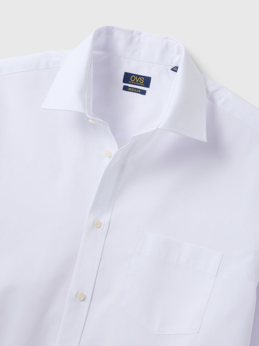White shirt with classic collar regular fit_5