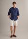 White pure linen Bermuda shorts with elasticated waistband_0