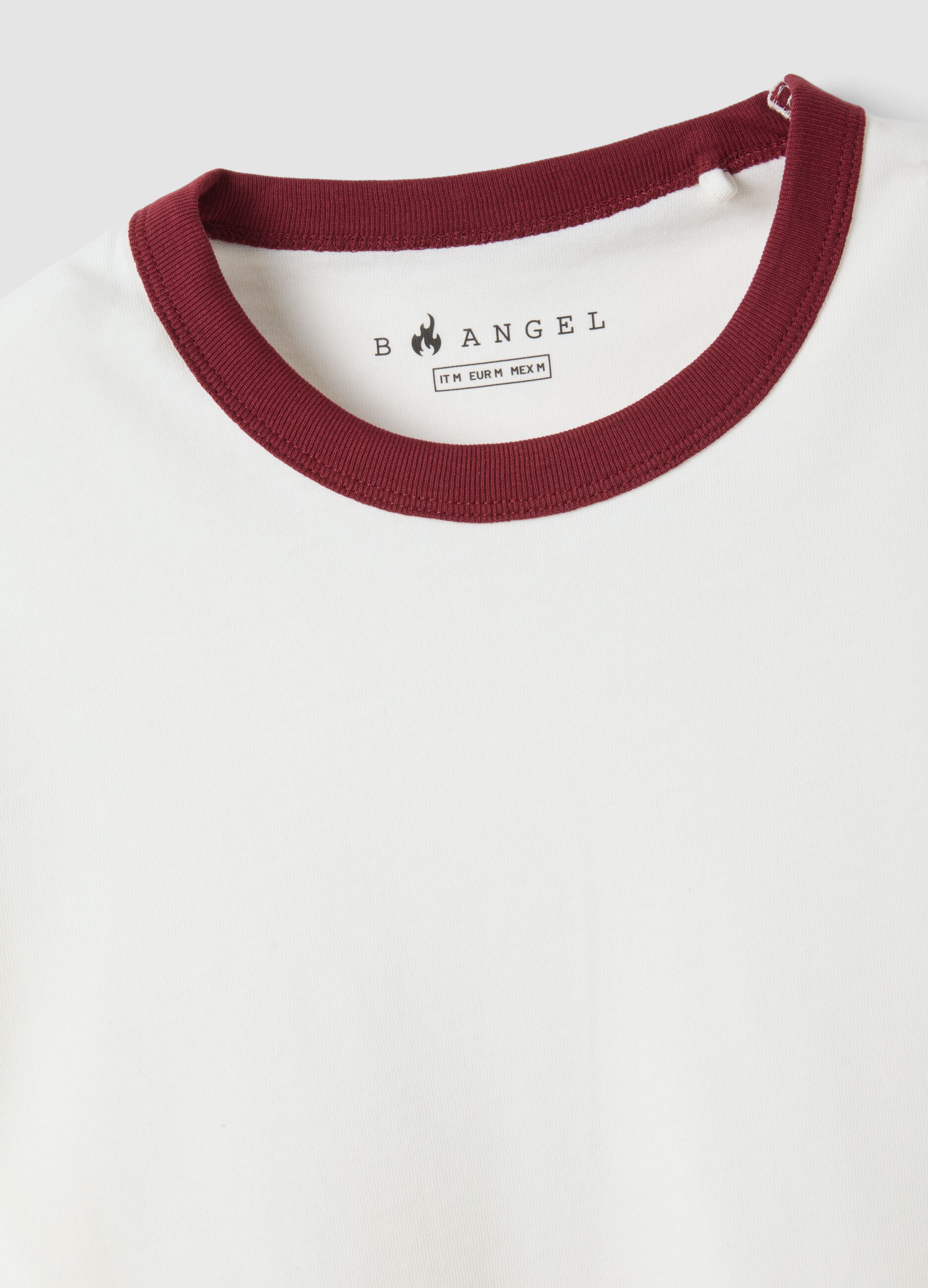 White crew-neck fitted T-shirt in pure cotton