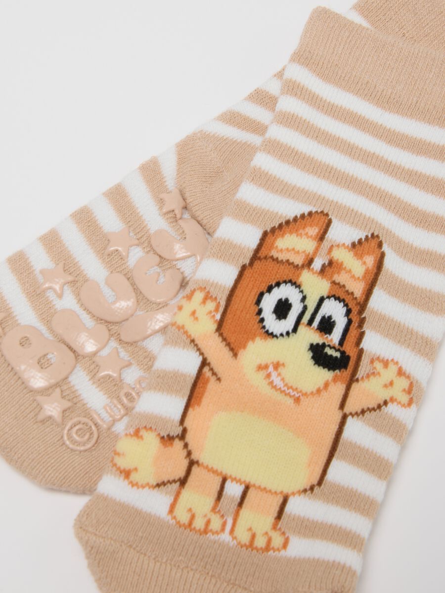 Twin pack blue anti-slip socks with characters_2