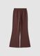 Pantaloni marroni flare in misto cotone e viscosa_1