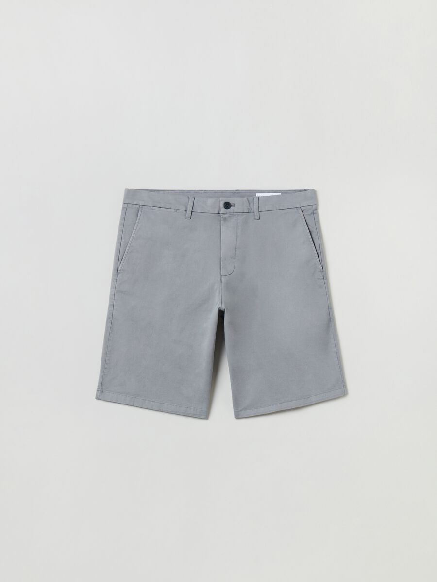 Stretch cotton Bermuda shorts_1