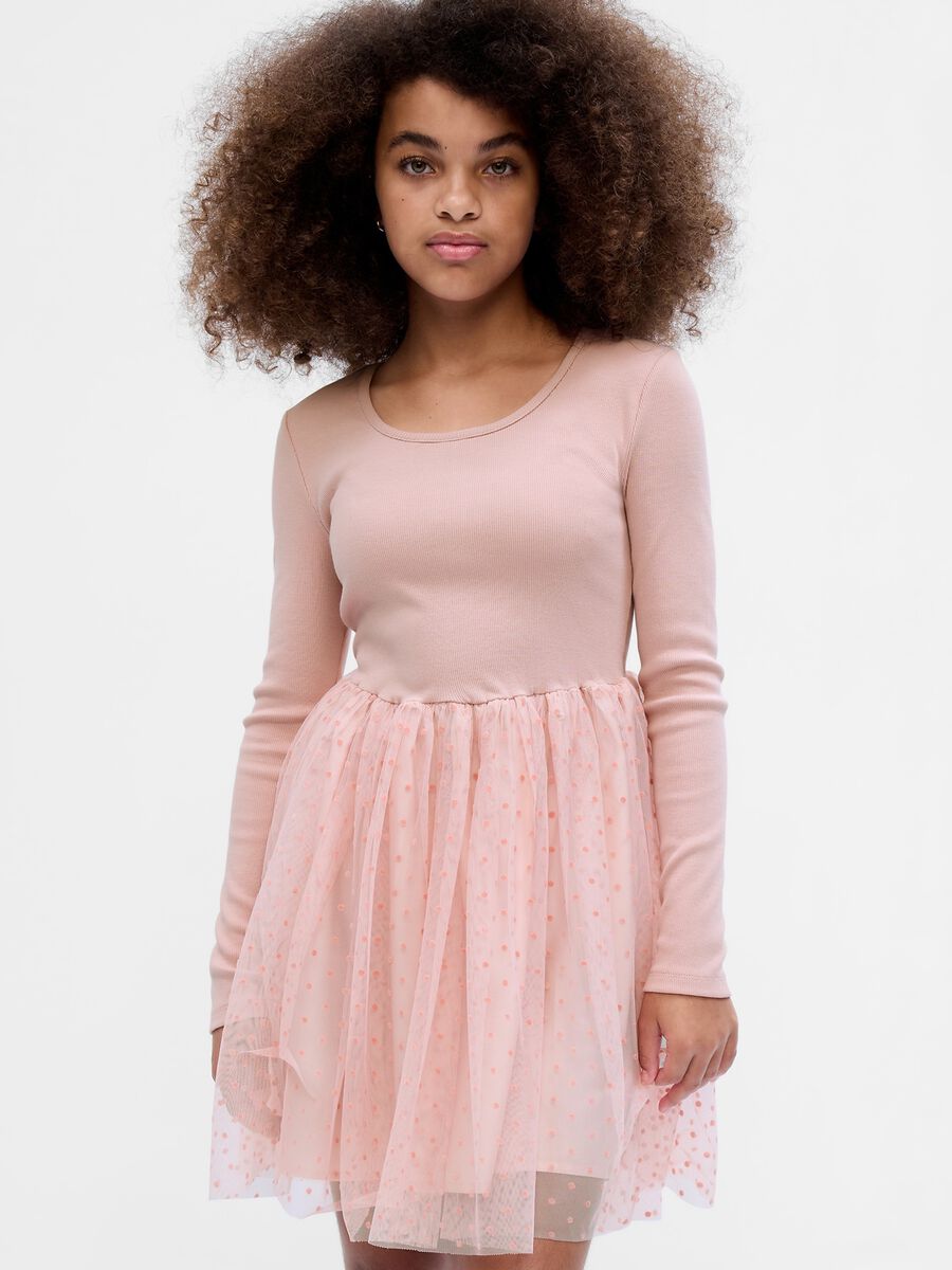 Abito combinato con gonna in tulle_0