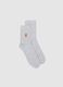 Grey cotton blend socks with Christmas embroidery_0