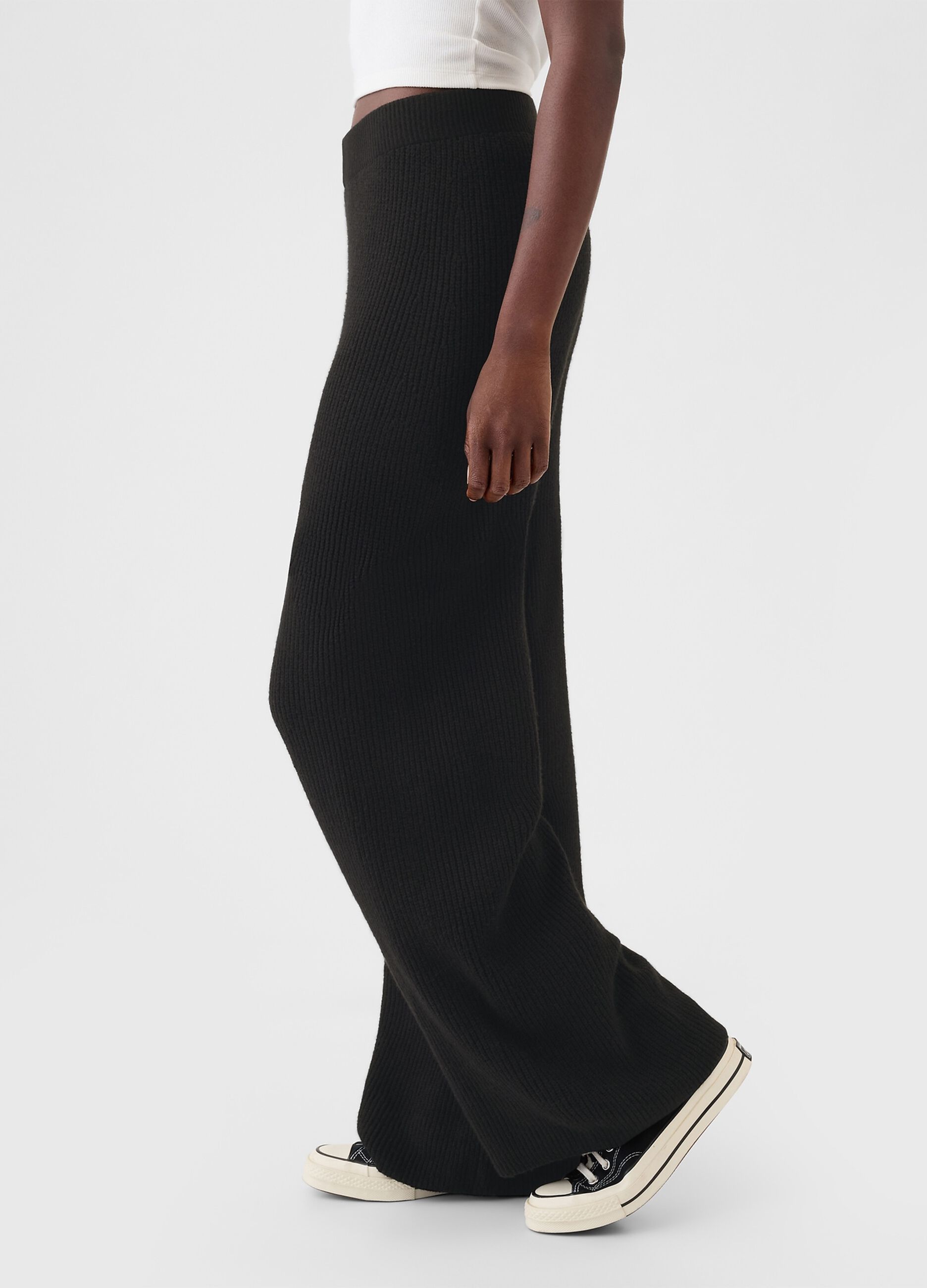 Ribbed wide-leg trousers