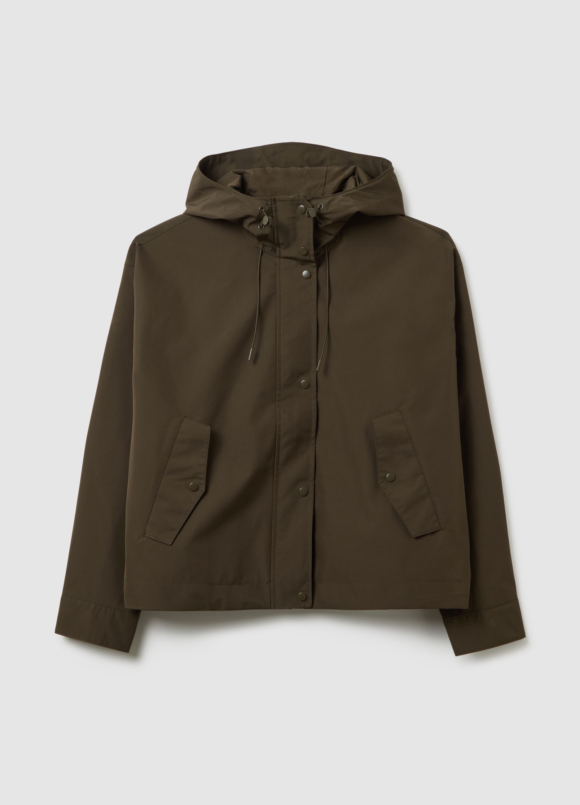 Brown waterproof jacket, regular fit