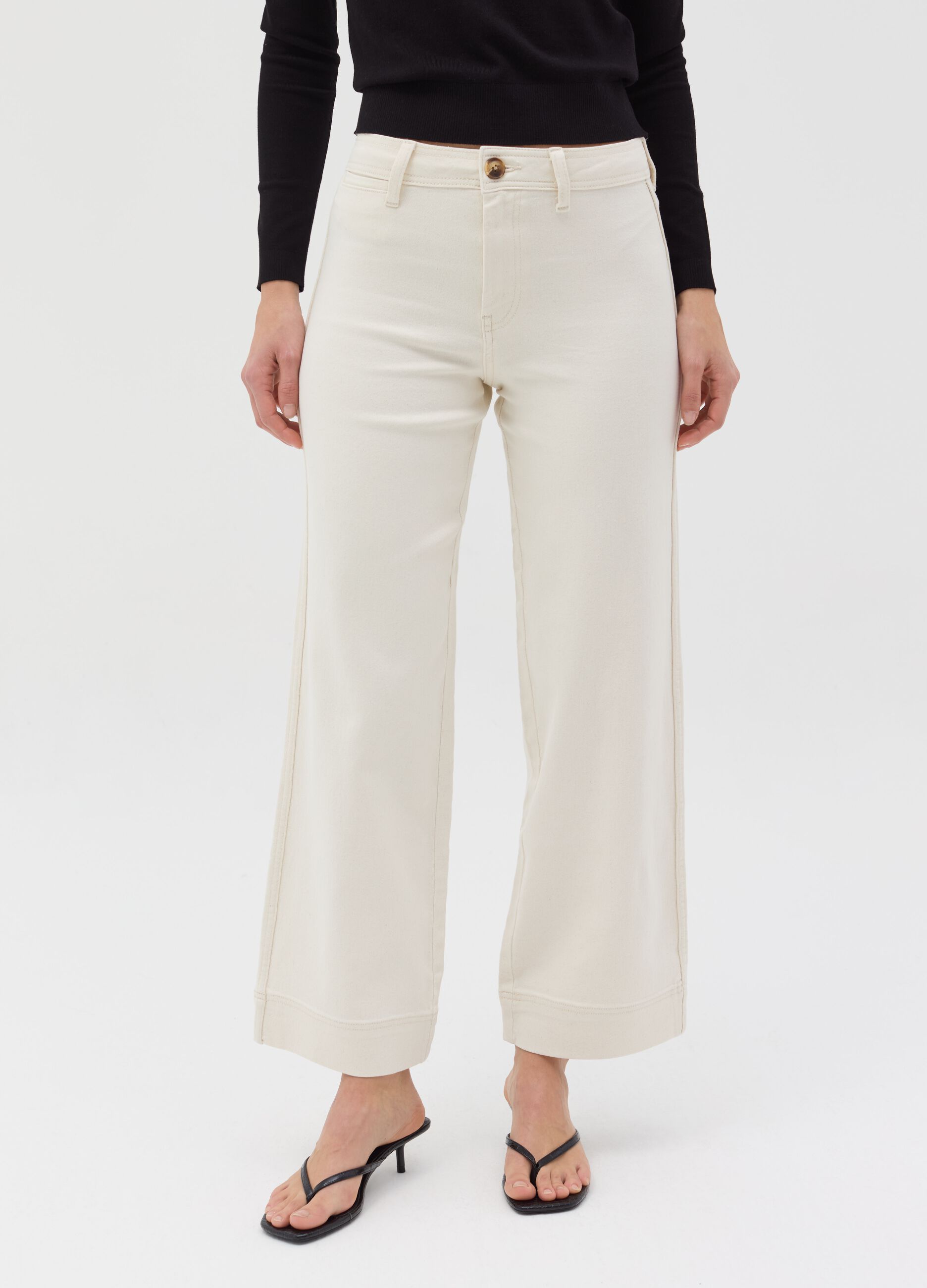Culotte jeans with high rise