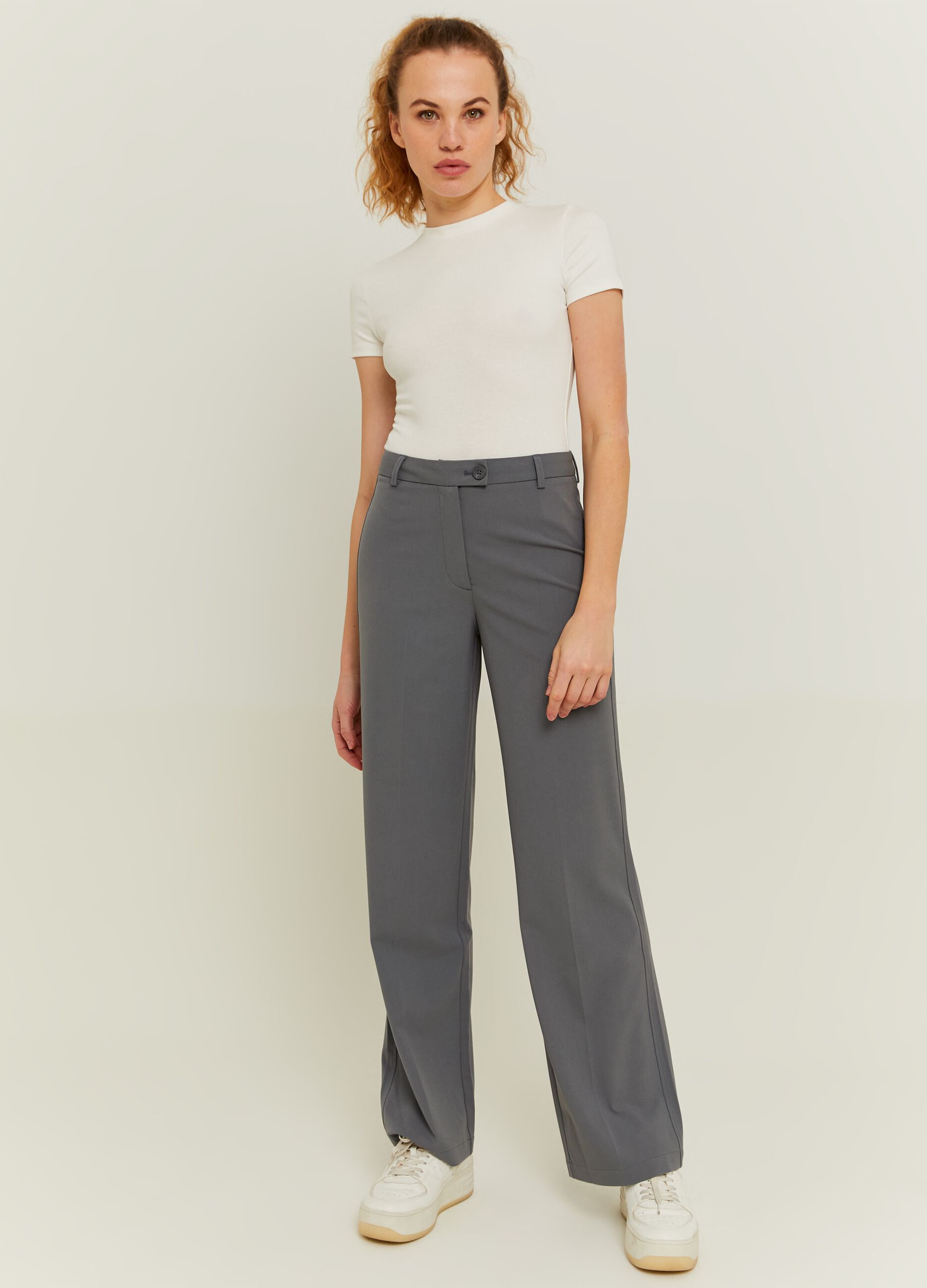Ovs Pantaloni straight fit a vita alta