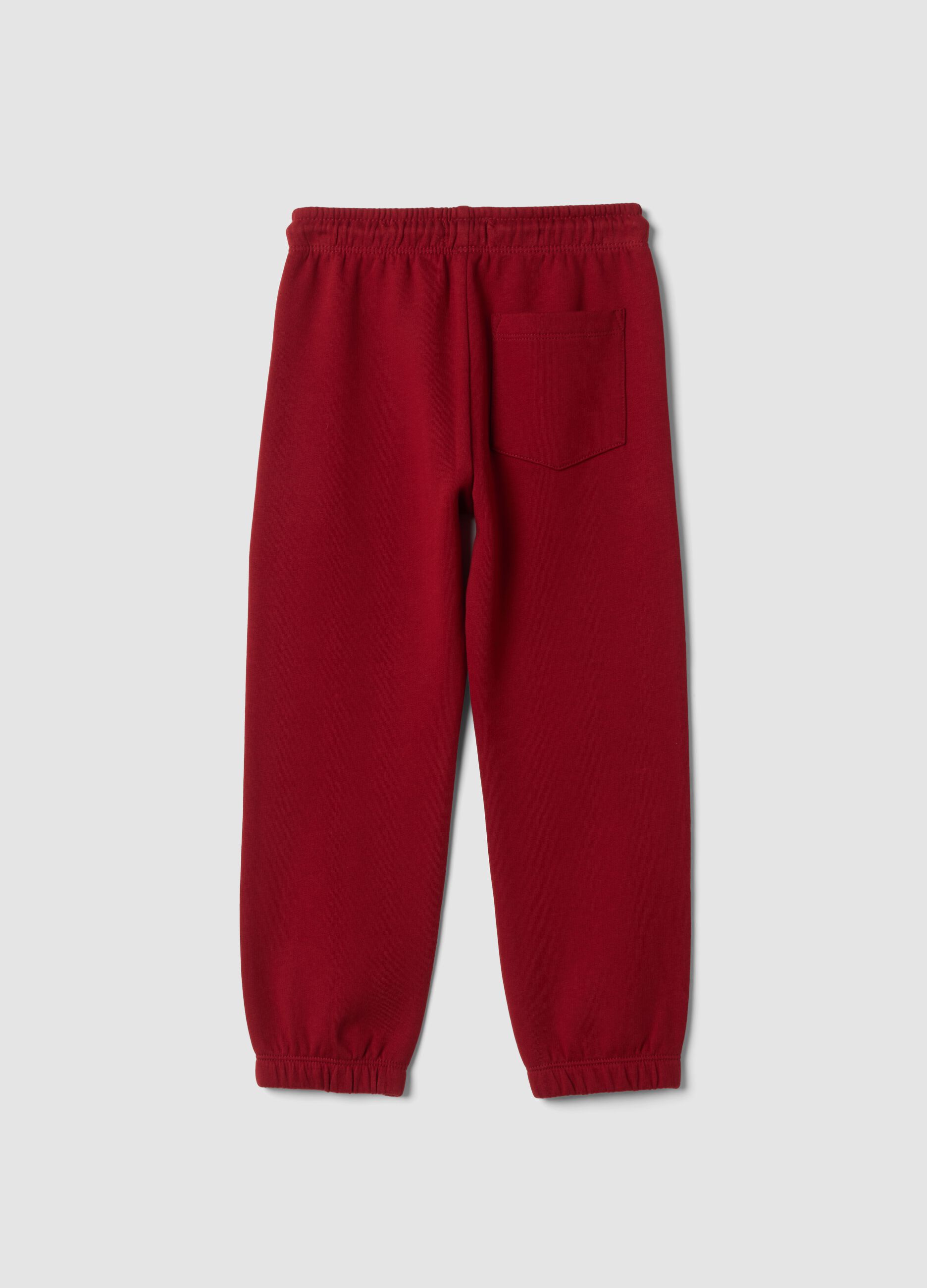 Pantaloni jogger rossi in puro cotone organico